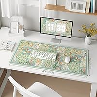 Vista 2 de iCasso Verde Alfombrilla Grande para Mouse, Alfombrilla de Juegos, Alfombrilla de Escritorio para Computadora de Escritorio, Alfombrilla