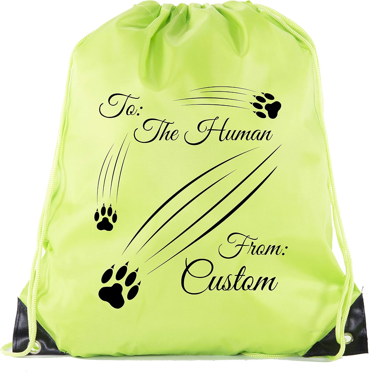 Gift Bag Cat to The Human Custom name, Christmas Cat Cinch Bags, Cute Custom Bags!