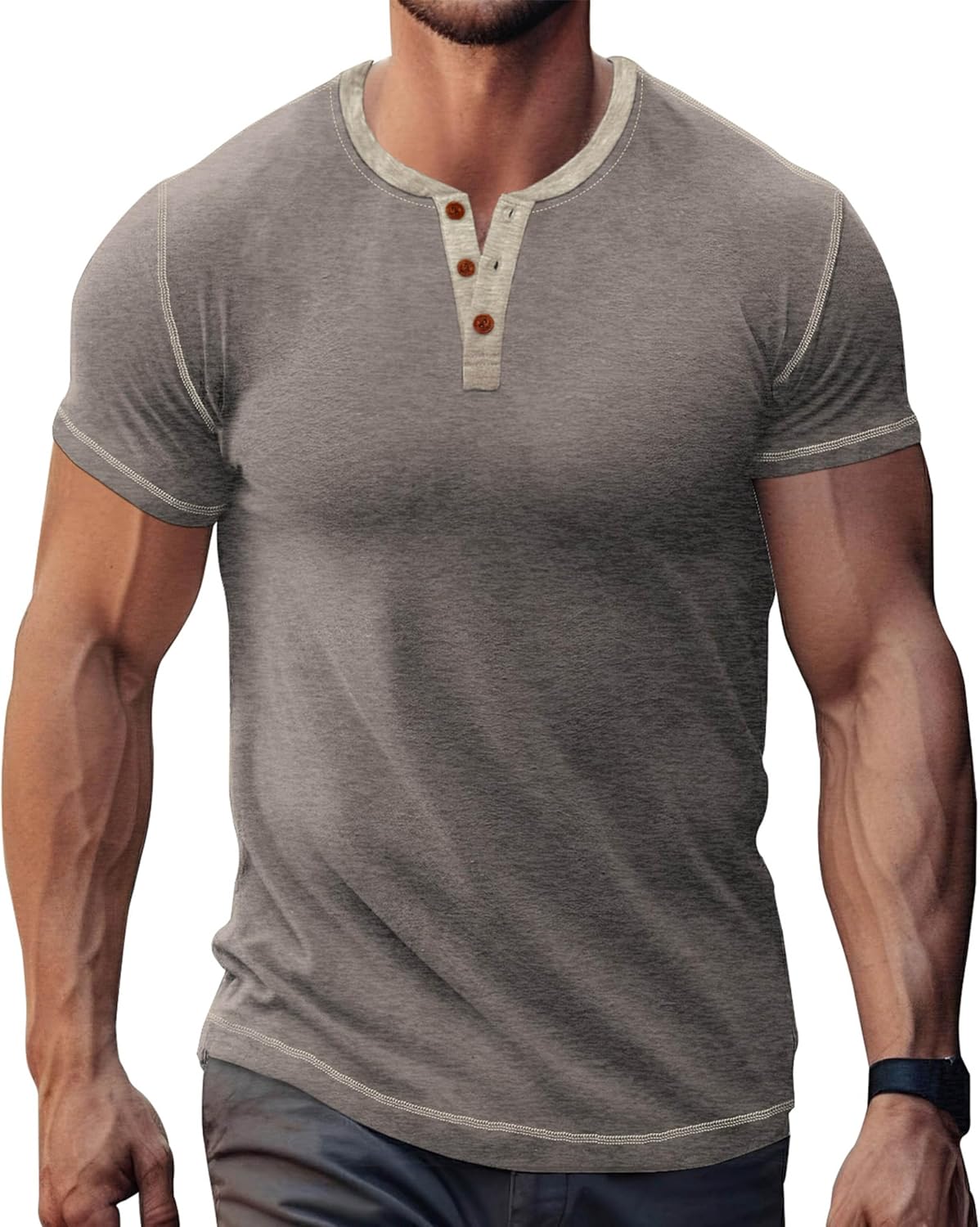 LOGEEYAR Men's Henley Shirts Short Sleeve Basic Casual Shirt Lightweight Button T-Shirts