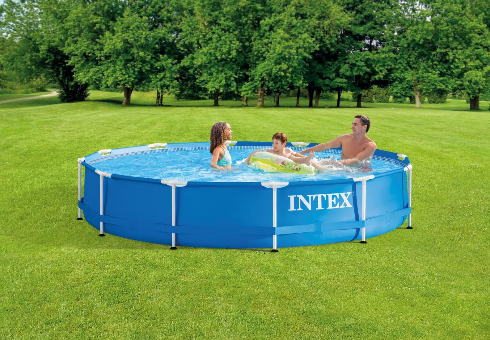 Intex 28210NP 366 x 76 cm Frame Pool Schwimmbecken Schwimmbecken Schwimmbad Metallrahmen blau