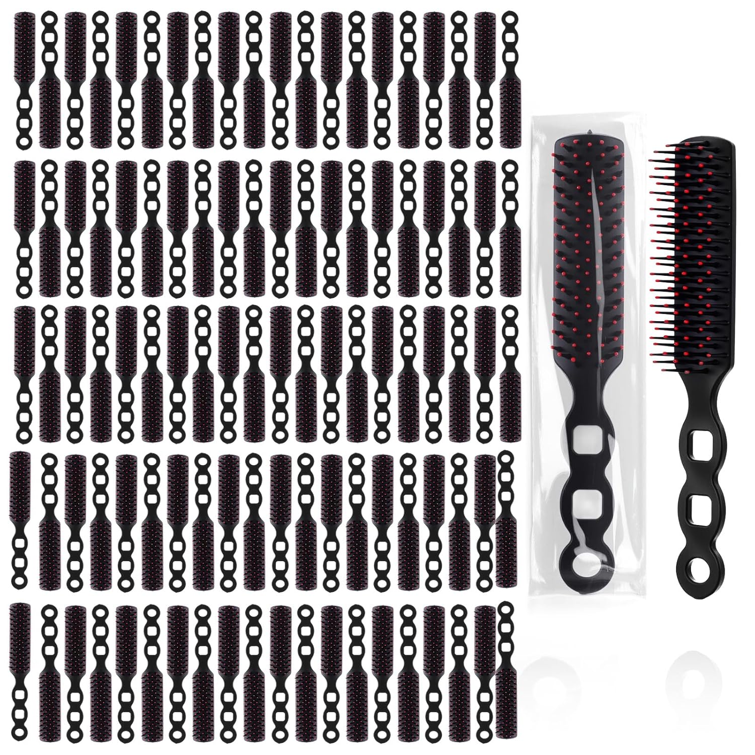100 Pcs Bulk Hair Brushes, Individually Wrapped Hair Brush Bulk for Homeless Supplies, Disposable Hairs Brushes Nylon Bristle Detangling Hairs Brush for Charity Donation, Hotel, Shelter, Home