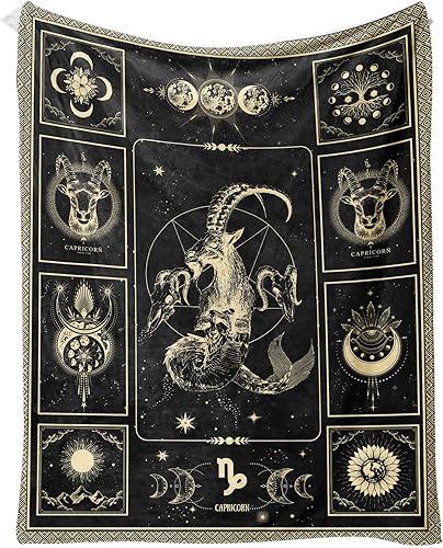 Capricornio - Manta de constelación de astrología, manta de microfibra ligera, regalo de cumpleaños, graduación para mamá, para mujeres y hombres,