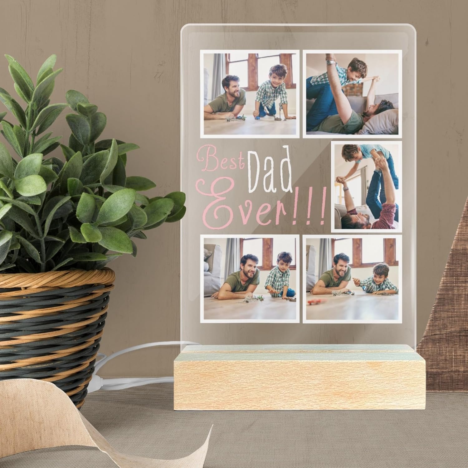 Custom Music Plaque with Base and Warm Light Customization Personalized Photo Lamp, Anniversaries, Valentines, Birthday Gifts for Wife or Husband (Photo Light Plate 1)