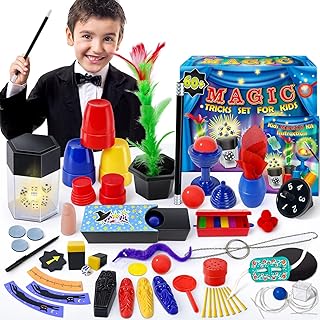 Heyzeibo Kit de Magie - 60+ Tours de Magie Enfant, Kit Magique avec Baguette Magique et Instructions, pour Garçons, Filles, Tout-Petits, Débutants