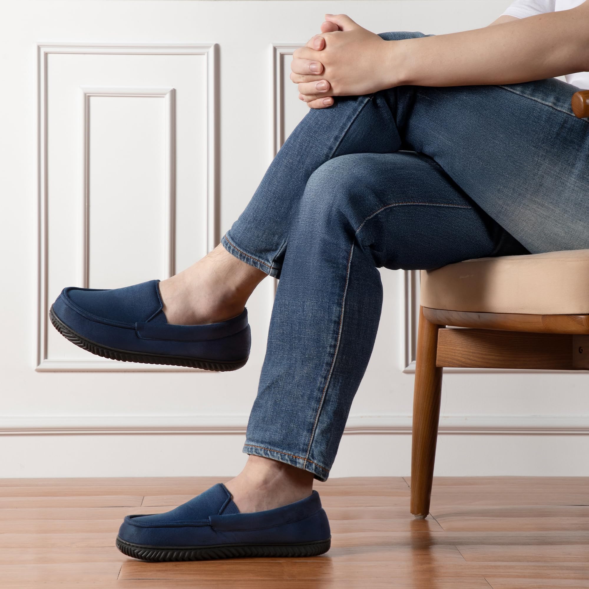RockDove Zapatilla de Casa Loafer Forrada con Franela para Hombre