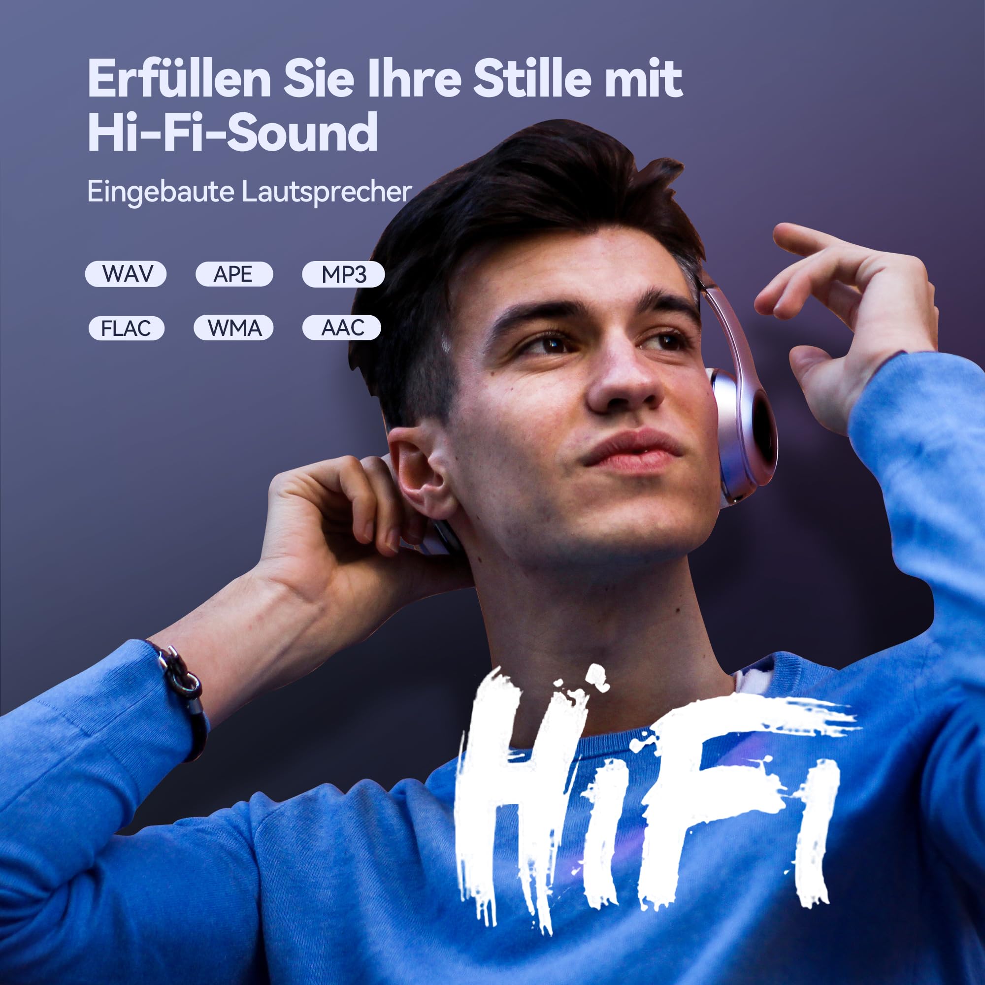 AGPTEK 64GB MP3 Player Bluetooth 5.3 mit 2,4" TFT Farbbildschirm, HiFi Musik Kinder MP3 Player mit Lautsprecher, Touch-Tasten, FM-Radio, E-Book, Aufnahme, Unterstützung bis zu 128 GB, Schwarz