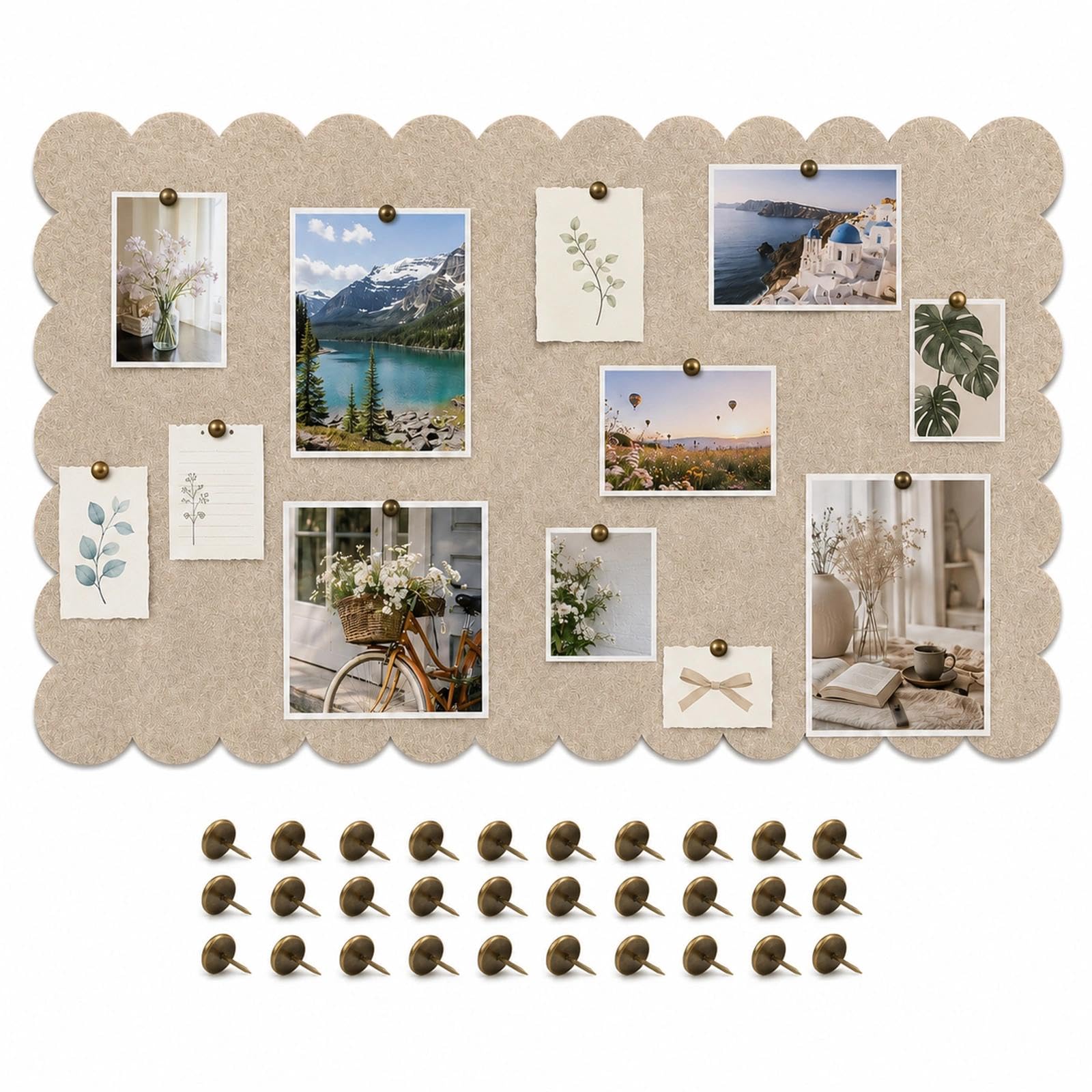 Felt Bulletin Board Large 120x60cm, Self-Adhesive Pin Board with 30Pushpins