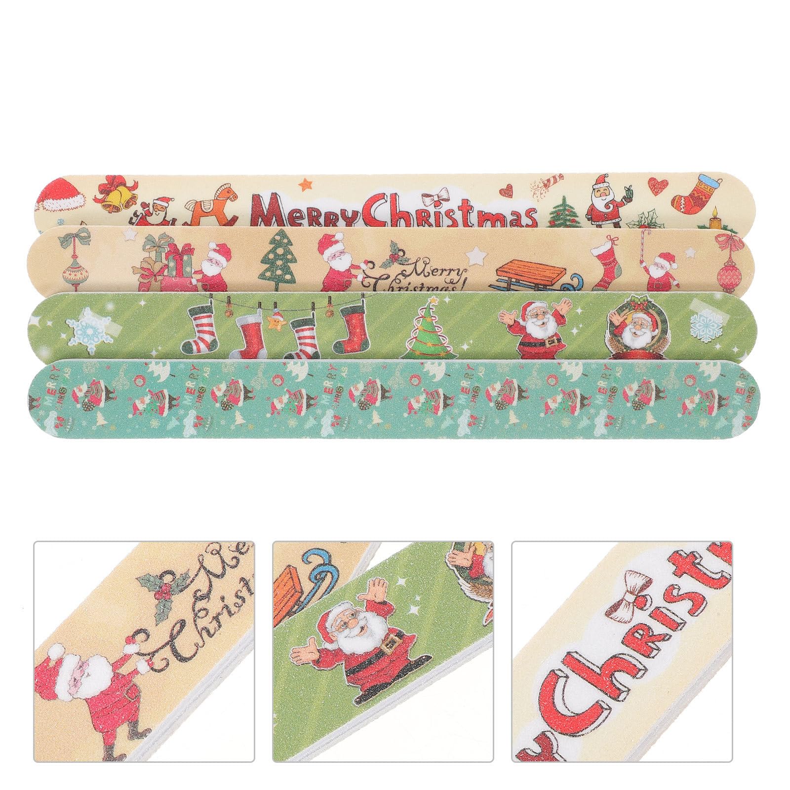 12 Stück Weihnachtsnagelfeilen mit Weihnachtsmotiv Profi Nagelfeilen aus Schmirgelpapier zum Entfernen von Kleber und Feilen von Falschen Nägeln für Selbstgemacht Zufälliger Stil