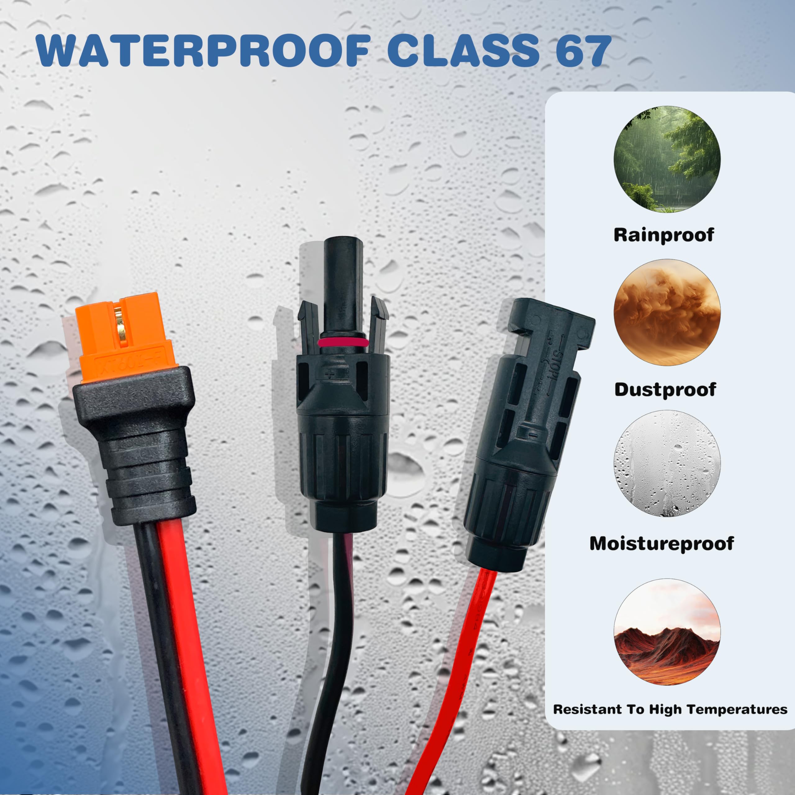 Cable de extensión de carga solar a XT60i de 3 pies, 6 pies, 12 pies, 25 pies, 50 pies, conectores solares a adaptador XT60i para estaciones eléctricas portátiles y generadores solares (12