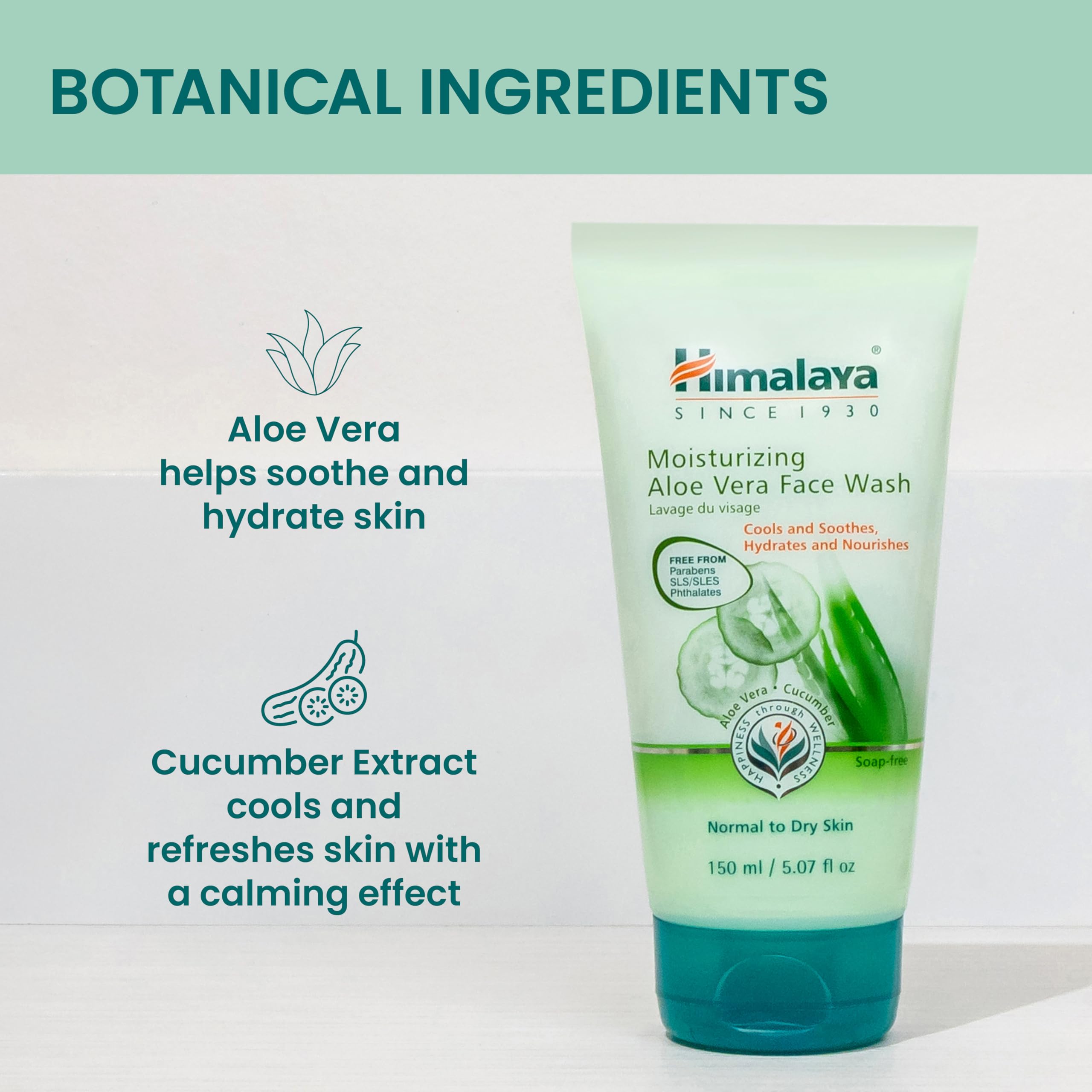Amazon.com: Himalaya Moisturizing Aloe Vera Face Wash for Smooth, Clean,  Hydrated & Soft Skin, 5.07 oz : Beauty & Personal Care