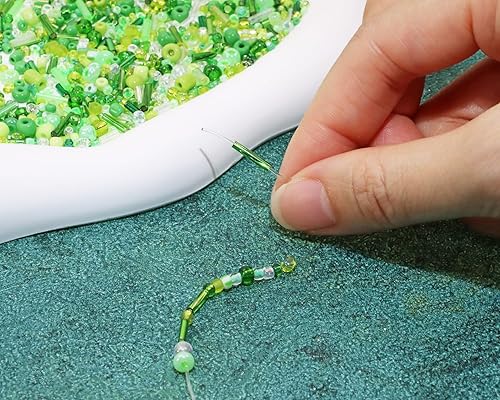 Miniatura 2 de PPhtony Cuentas mixtas para manualidades, 1000 unidades0.78 onzas (0.71 oz), cuentas de tubo de corneta, cuentas pequeñas espaciadoras sueltas de