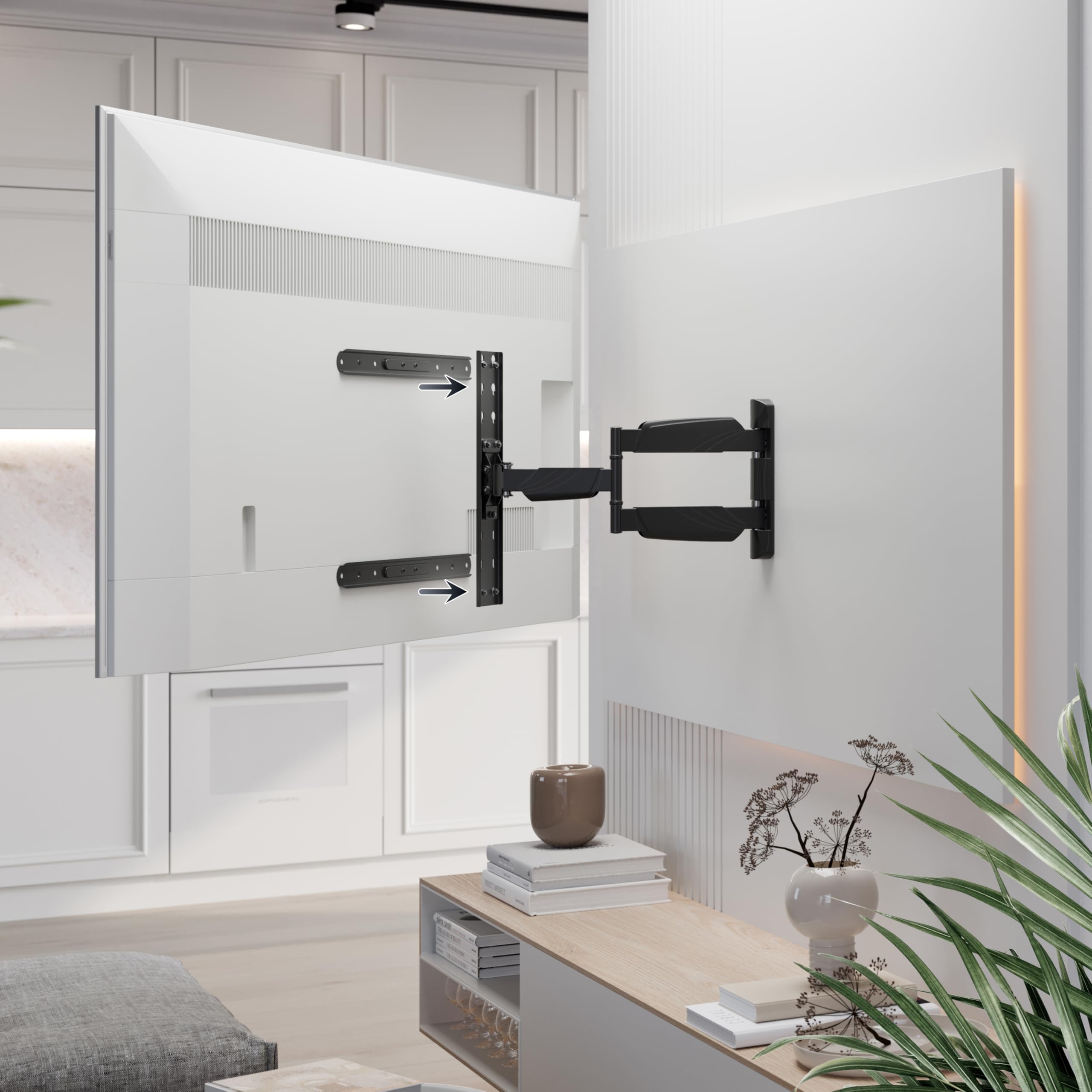 RICOO S5644 Supporto TV da soffitto Staffa TV 37-65 pollici per 37 40 55 65 pollici girevole inclinabile fino a 45 kg max VESA 400x400