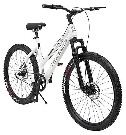 Geekay Elegant 26T Single Speed Steel Frame 18 inches Dual disc Brake WithoutGear Mountain bike/Bicycle for Unisex Adults Ideal Height 5Ft- 7inch Age 13Year& Above(92% Assembled Rest Easy Self-Assembly)