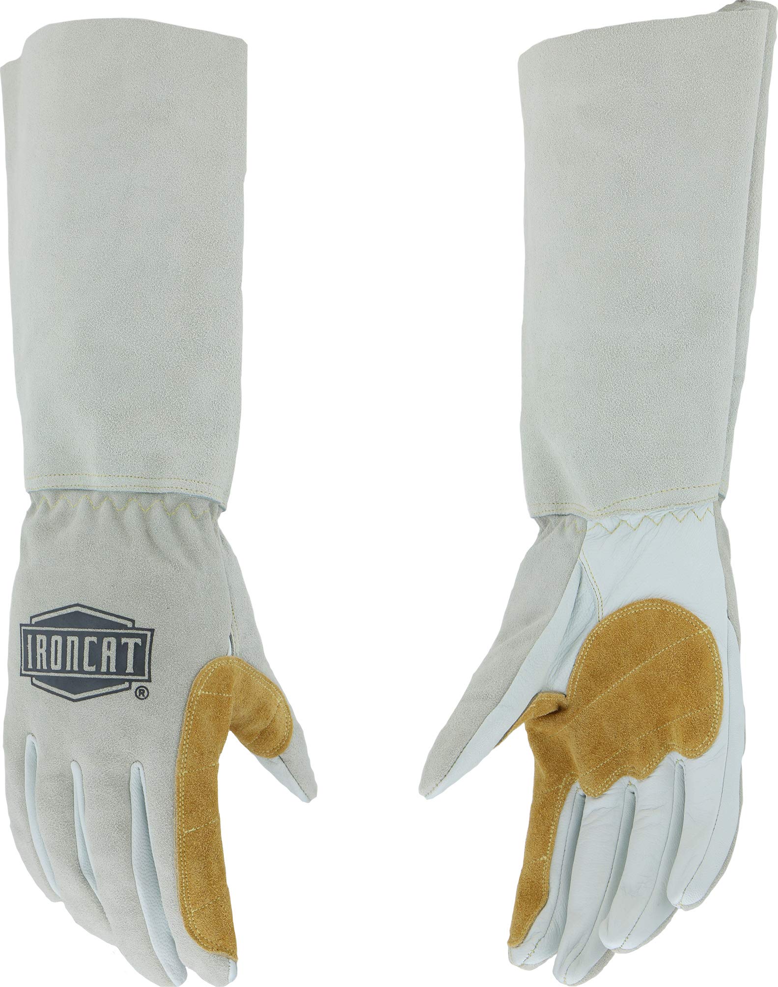 Ironcat 9072 Premium Split Goatskin Leather Gloves Gray 