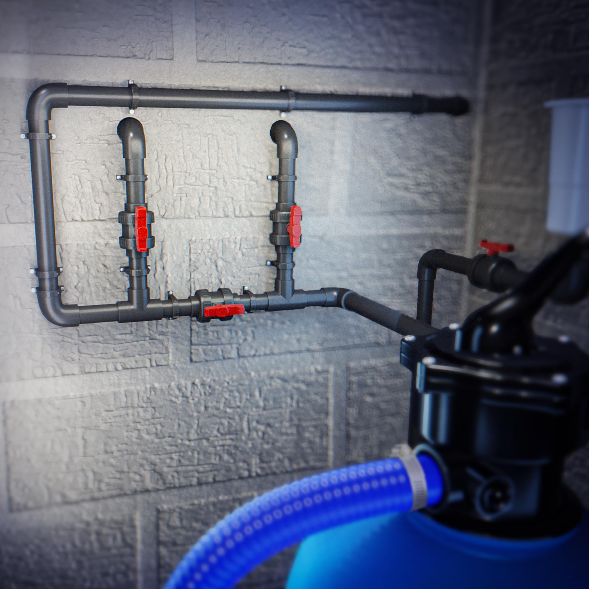 Pool Bypass Set für Wärmepumpe 38 und 50 mm Poolheizung Schwimmbecken Heizung