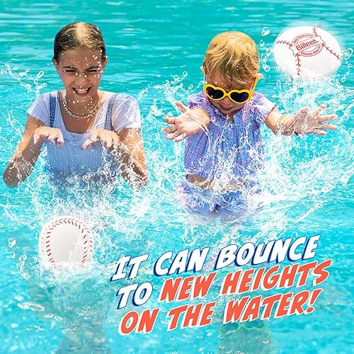 Miniatura 6 de 4 pelotas de salto de agua para jugar en la piscina (tema de béisbol), piscina de agua, playa, juguetes de natación para niños de 4 a 8, 8 a 12 años