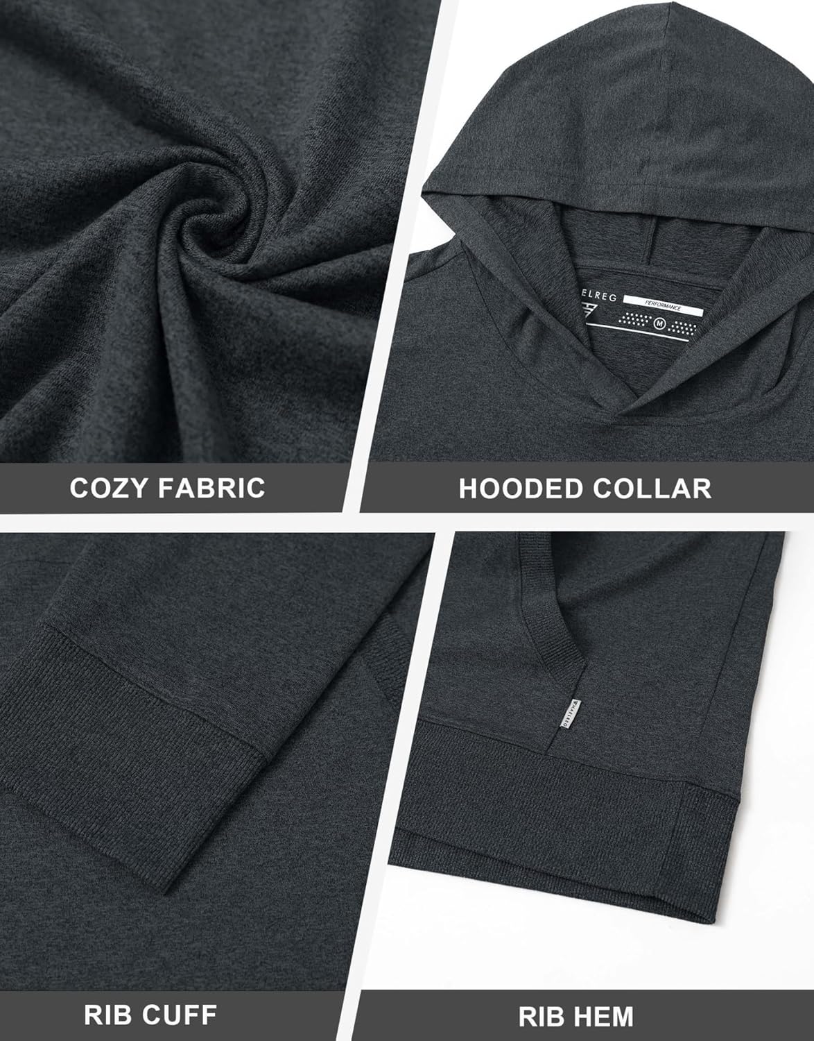 M MAELREG Mens Hoodies Pullover Performance Heather Kangaroo Pocket Thin Hooded Sweatshirt Athletic Golf Hoodies for Men - Image 6