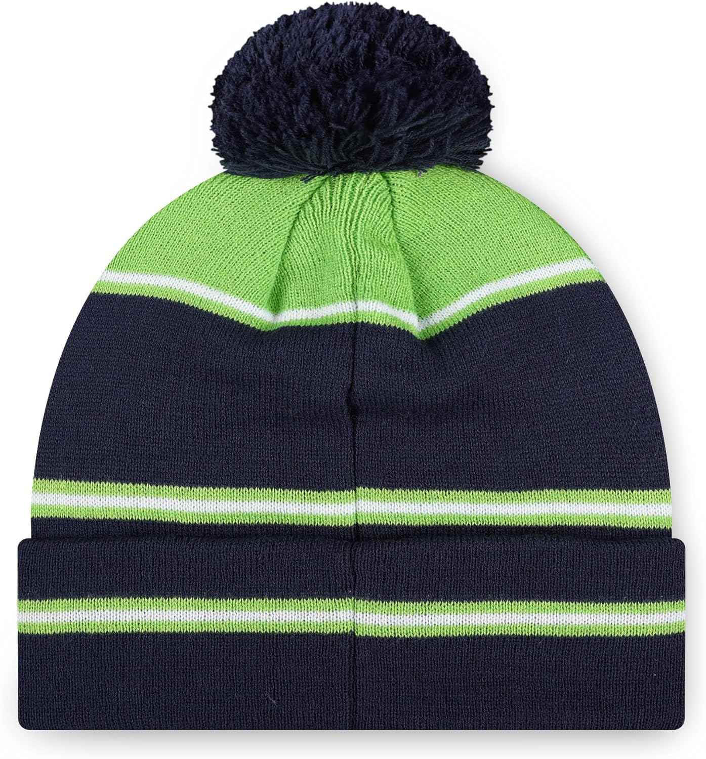 FOCO NFL Team Logo Big Wordmark Stripe Pom Beanie Hat - Image 2
