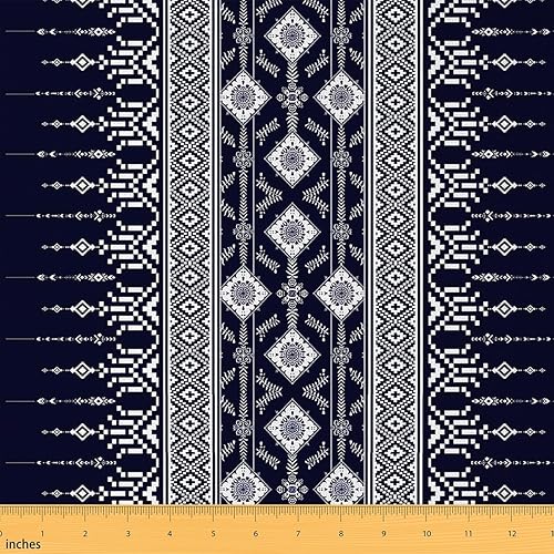 Miniatura 7 de Tela de flores de teñido anudado de The Yard colorida tela con patrón de retazos florales para adolescentes, amantes del arte, tela rústica de