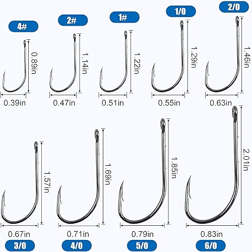 Miniatura 5 de Anzuelos de pesca de cebo, 120 ganchos de pico de púas para cebo de caña larga, 2 púas, anzuelos de pesca de acero al carbono, anzuelos de pesca