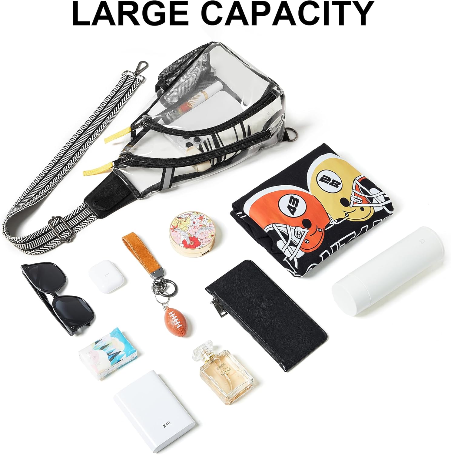 Shrrie Clear Bag for Stadium Events Transparent Crossbody Bag Clear Purse for Women&Men-Stadium Approved, Concerts&Sports - Image 4