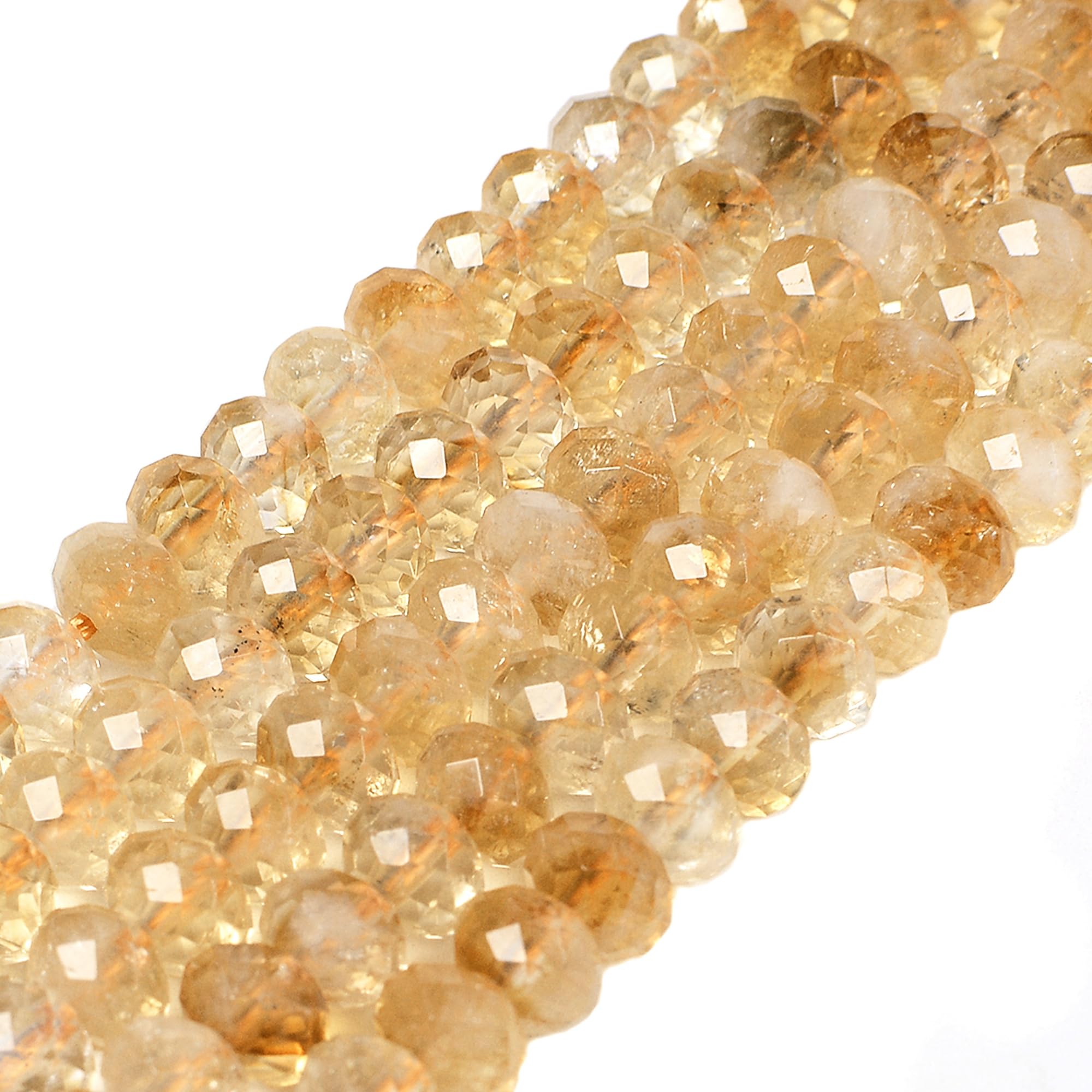 Citrine naturelle en perles de 6 mm facettées pour réparer et créer des bijoux