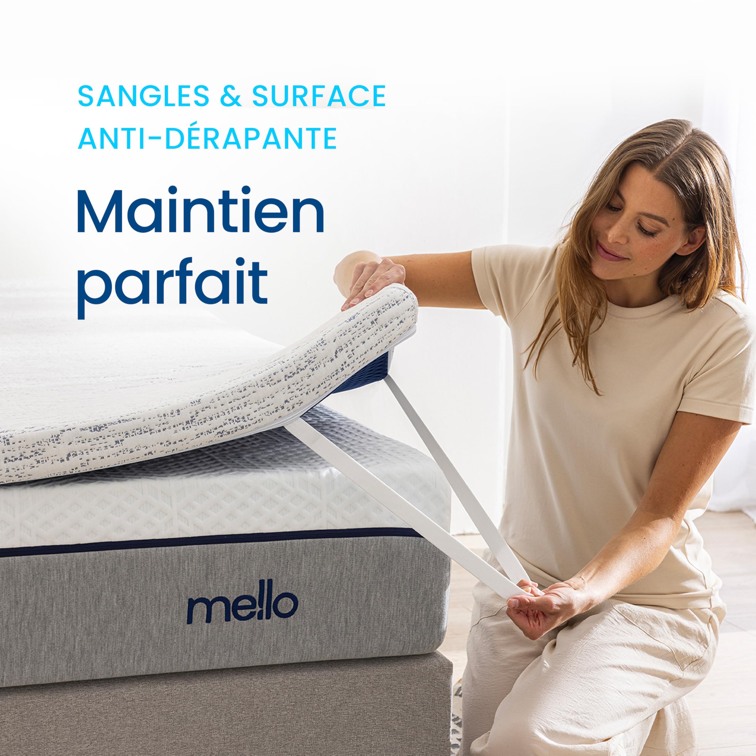 Surmatelas 160 x 200 - Viscosoft, Gel 5cm Mémoire de Forme, Accueil Moelleux, Mousse Gel Respirante, Ergonomique, Maintien Optimal, Housse Bambou déhoussable et Anti-dérapante