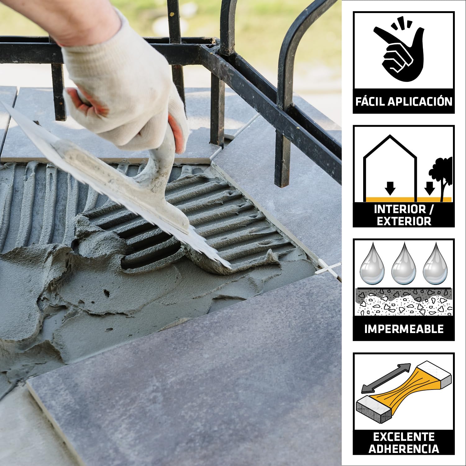 SIKA - Adhesivo cementoso rápido - SikaCeram 500 Ceralastic - Gris - 20kg