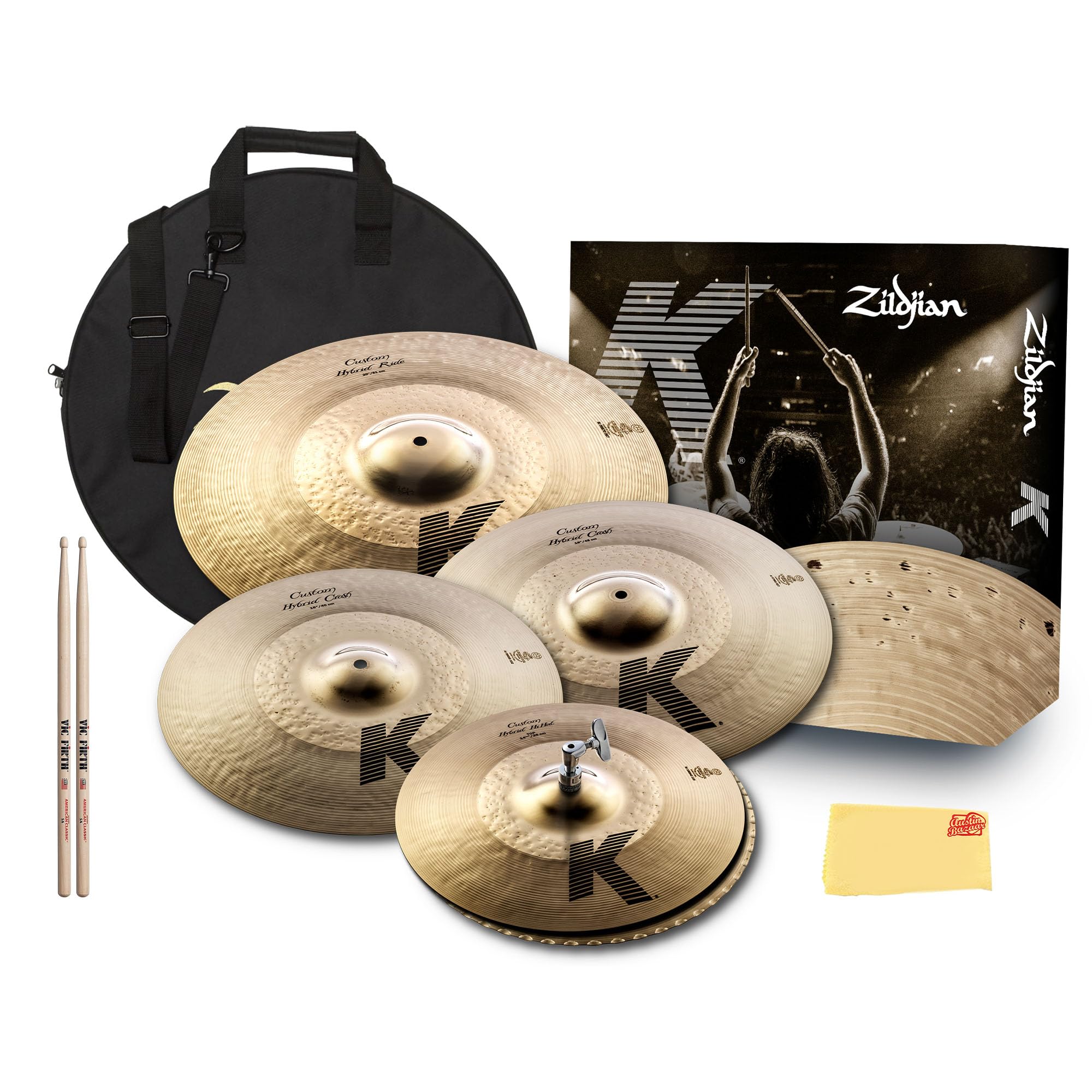 Amazon.com: Zildjian K1250 K Custom Hybrid Cymbal Pack 14/16/18/20