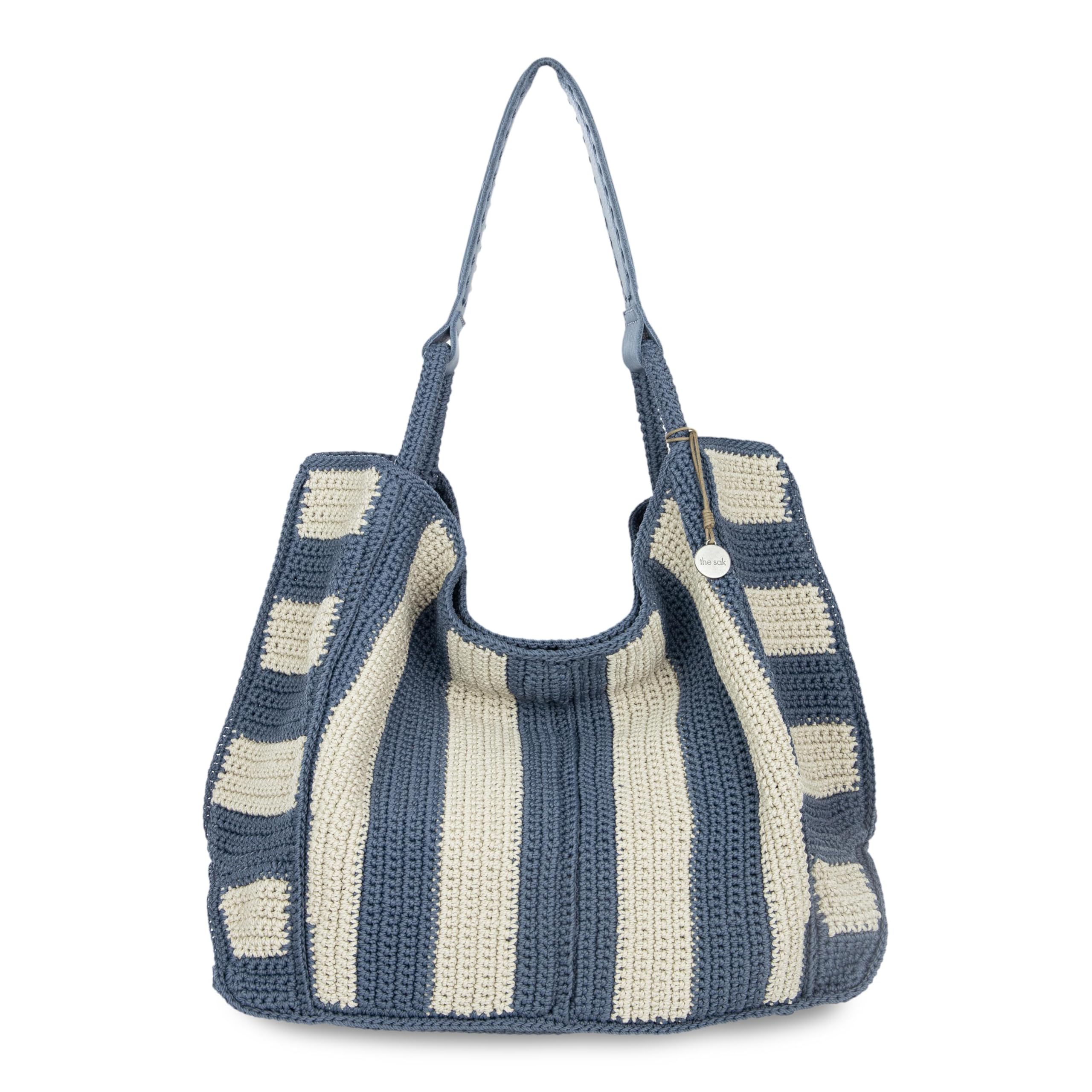 The Sak Los Feliz Large Tote Bag - Women's Purse For Everyday, Travel, Beach Bag - Roomy Handbag With Shoulder Bag Strap | Fits Laptop & Daily Essentials, Durable & Lightweight, Interior Organization, Work, Travel & Beach Ready, Everyday Carryall One Size Maritime Stripe