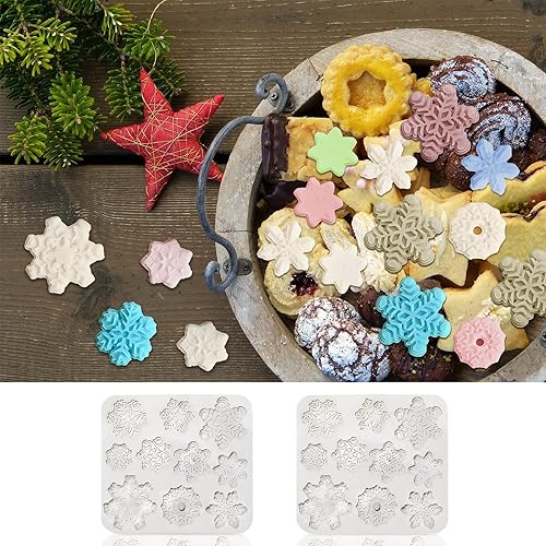 Miniatura 3 de Molde de silicona para fondant, 20 cavidades 3D, molde de copo de nieve de Navidad, decoración de tartas, decoración de cupcakes, proyectos de