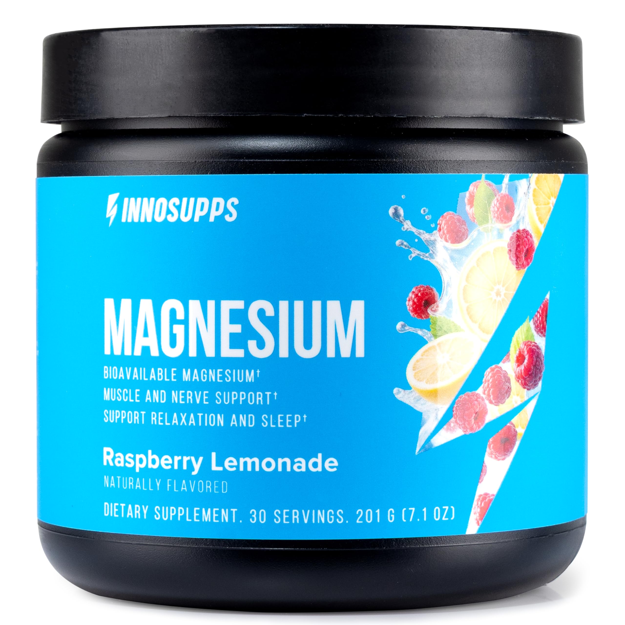 InnoSupps Suplemento de Magnésio em Pó com Carbonato de Magnésio e Bisglicinato de Magnésio, 30 porções