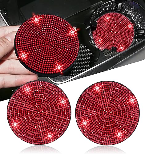 Miniatura 15 de NBTEPEM 2 posavasos de auto con diamantes de imitación, 2.75 pulgadas, antideslizantes, a prueba de golpes, universal, a la moda, para auto, con