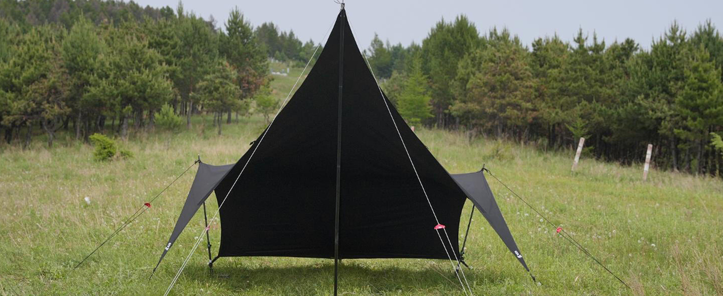 Amazon | GOGlamping 【山帆ヘキサタープ TC】ソロ用 4.2mx4.1m