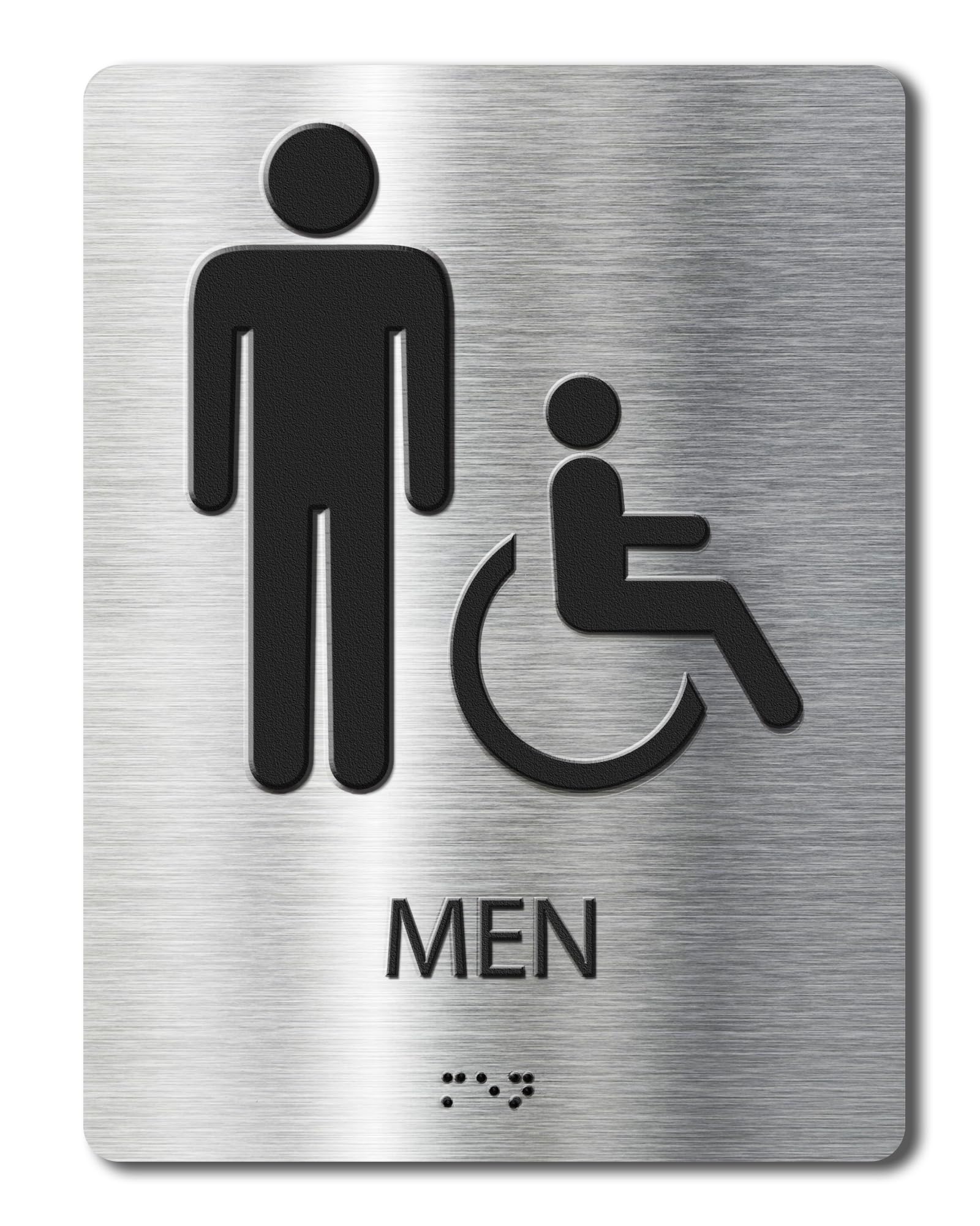 Abudada Restroom Signs,Bathroom Sign For Business-ADA Compliant with Braille