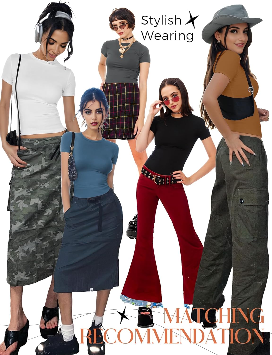 Womens Casual Basic Crop Tops Summer Autumn White Black Short Sleeve Crew Neck T Shirts Slim Fit Tees Plain Going Out Y2k Cute Tops Tight Fitted Compression Baby Tee Shirts Brown XS Trendy Clothes - Image 2