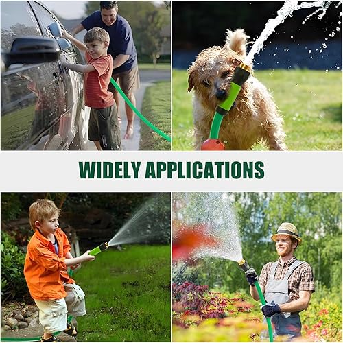 Miniatura 9 de SANFU Manguera de jardín híbrida mejorada de 5/8 pulgadas x 15 pies, explosión de 800 PSI, manguera de agua, flexible con mango de agarre,