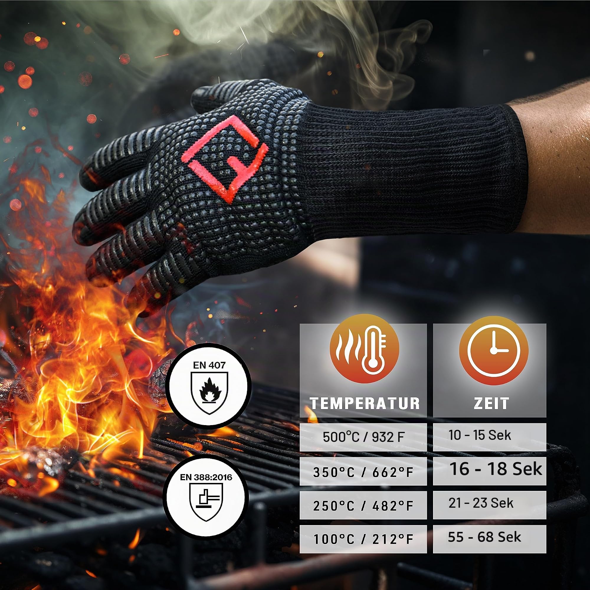 feuerfeste handschuhe testsieger FLIPLINE® Grillhandschuhe Hitzebeständig - Premium Handschuhe, Ofenhandschuhe, Kochhandschuhe, Backhandschuhe für Küche & Grill AU: New to Sale boc kinderfahrrad 24 zoll Color:Green Yellow Pearl