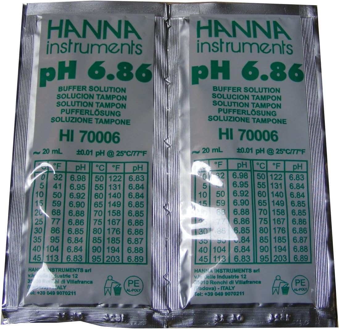 2 x HANNA PH METER BUFFER CALIBRATION SOLUTION SACHET 6.86 pH HI