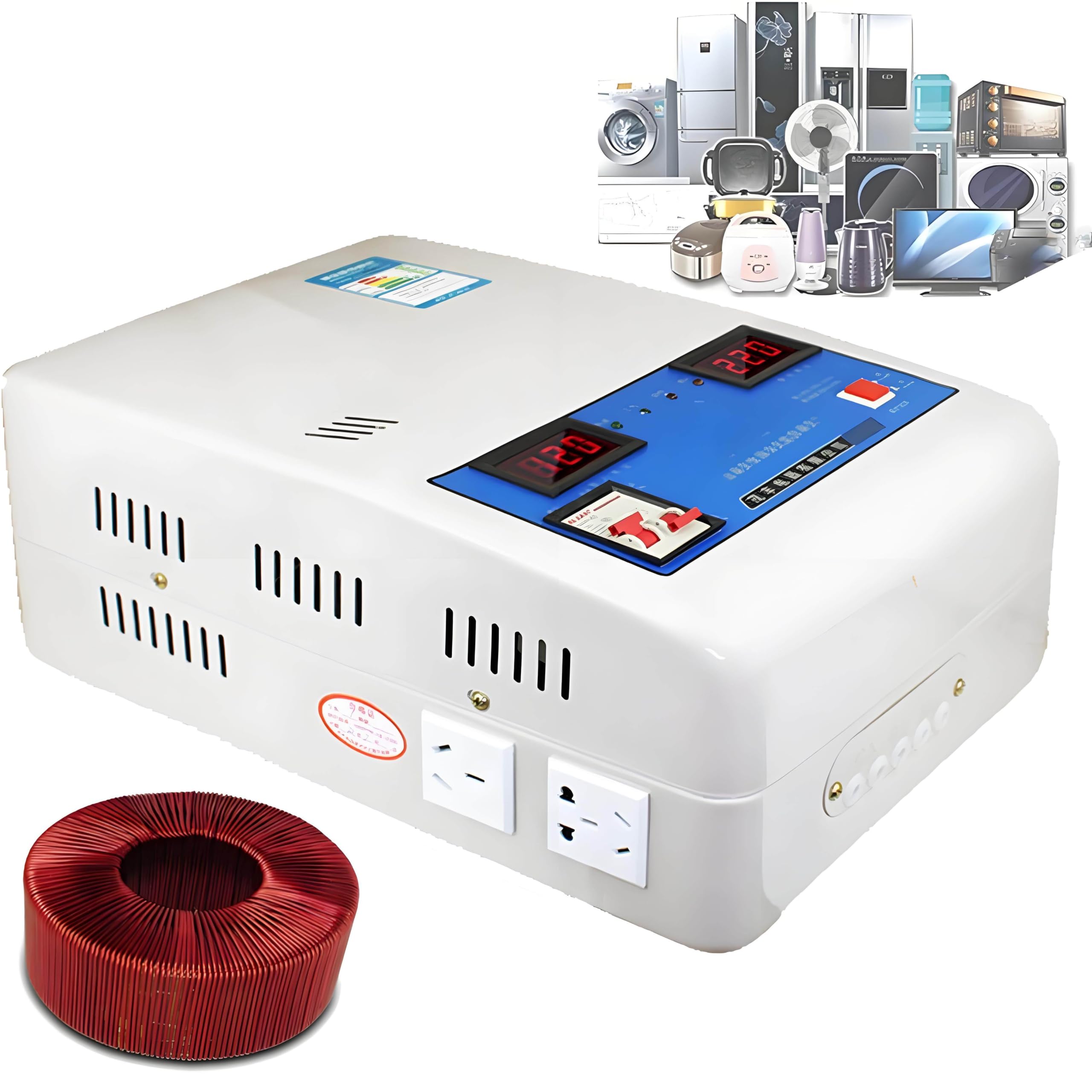 FHRKA 6800W/15000W/20000W Voltage Stabilizer Output Automatic Voltage Regulator 220V Ultra Low Stabilizer Power Supply (6800W)