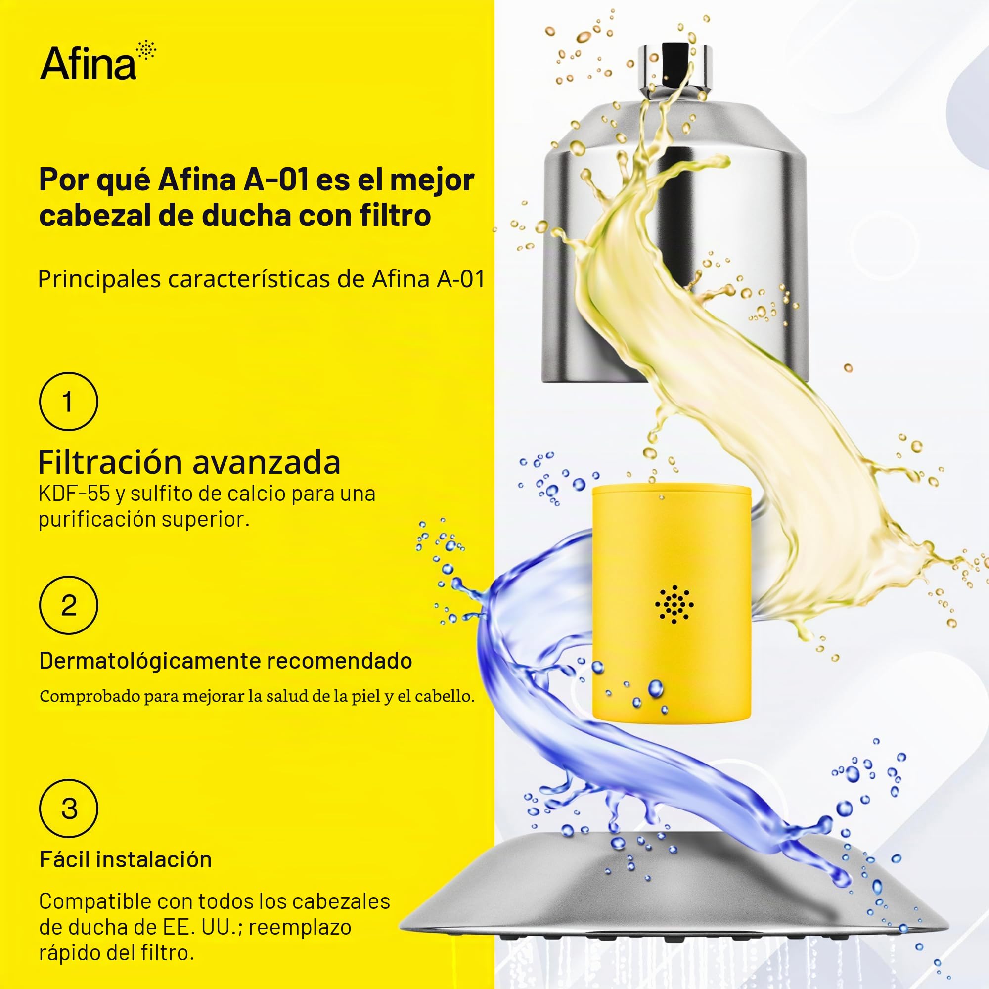 Afina AF-FL A-01 - Filtro de repuesto, color amarillo
