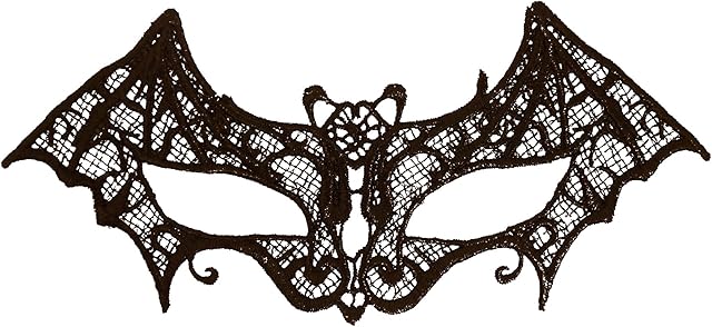 Henbrandt Black Lace Bat Mask Masquerade Eye Mask Domino Gothic Vampire Bat Accessories Eyemask Halloween Fancy Dress Costume Accessories for Children and Adults