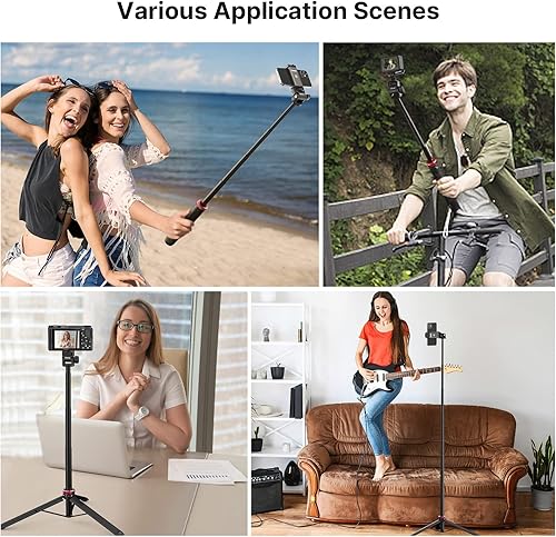 Miniatura 8 de MT-73 55CM Selfie Stick Cold Shoe Extensión Trípode Soporte de 14 "Handheld Mini Grip Portátil Vlogging Pole para montar Luz ExtraMicrófono Cámara