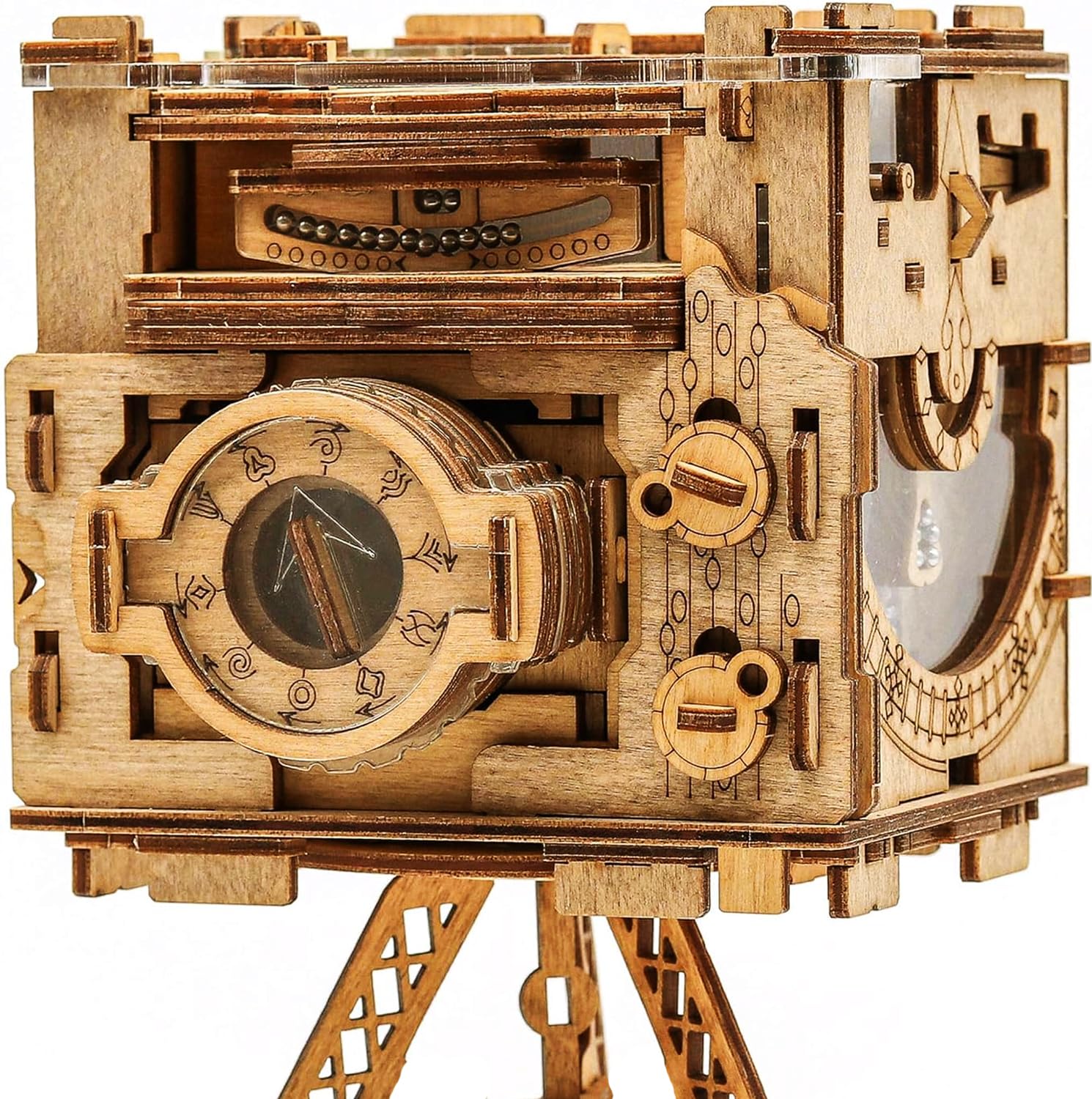 iDventure Cluebox PRO - Sherlocks Photo Camera: Puzzle Box Escape Room Game - Tricky 3D Wooden Puzzle Box - Unique Puzzle Games - Brainteaser Box for Adults and Sequential Puzzle