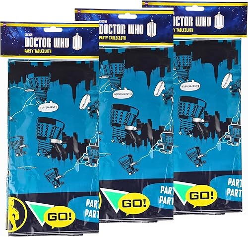 Juegos oficiales de fiesta de Doctor Who (paquete de 3 manteles)