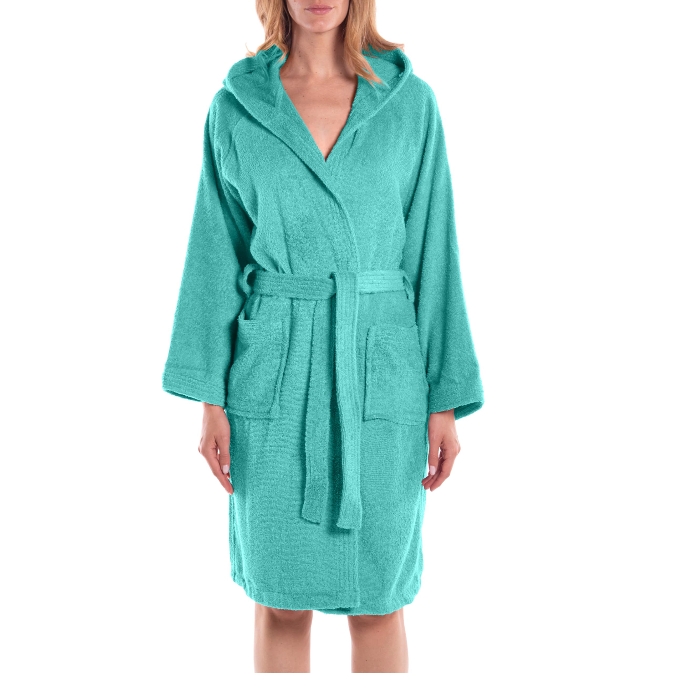 Caleffi Minorca Hooded Bathrobe Cotton, mint, M