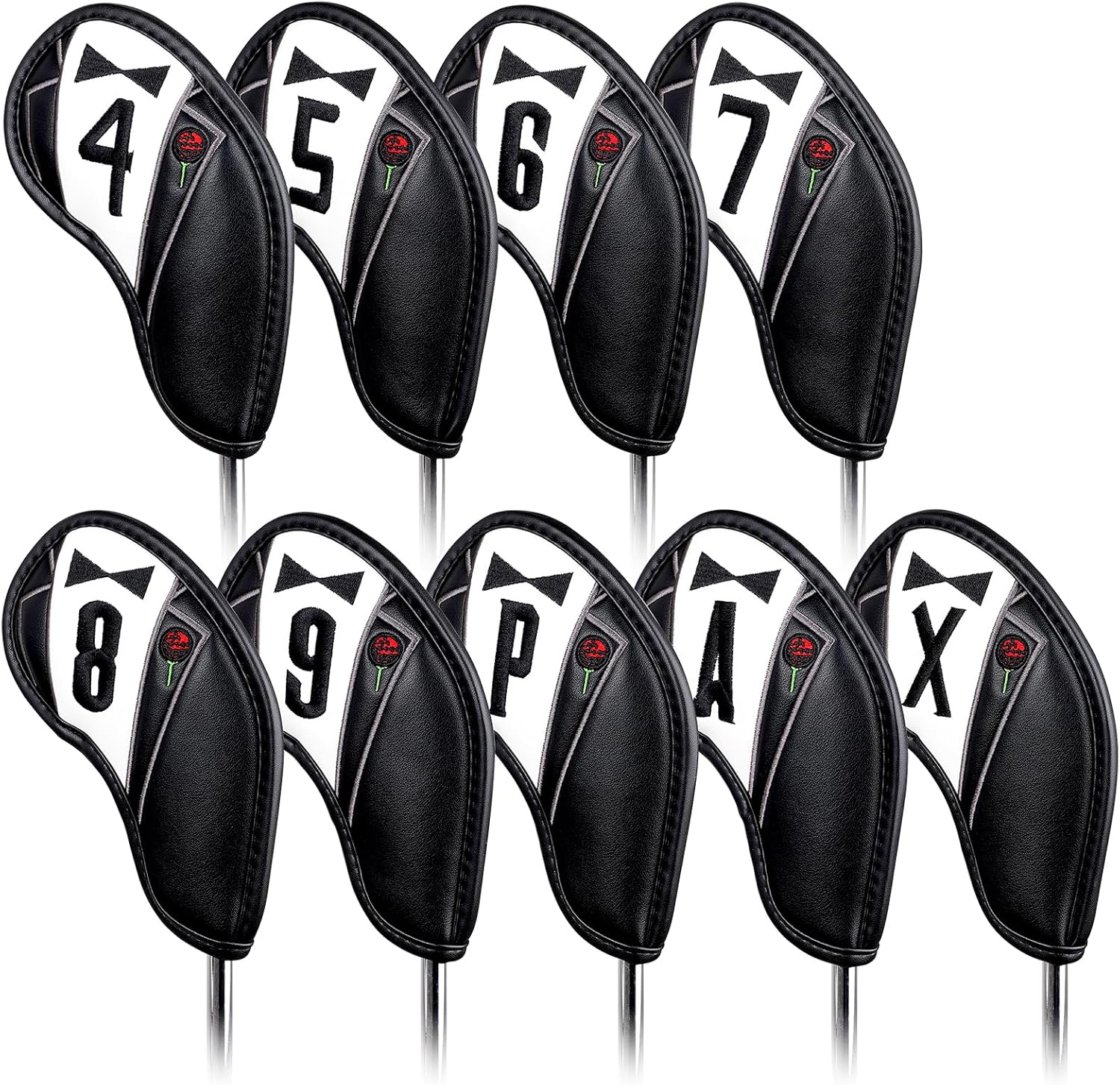 The Golf Father Golf Club Covers, Driver Fairway Hybrid Headcover, Funny Putter Cover Magnetic, Black & White Color Iron Covers,Golf Gifts for Men