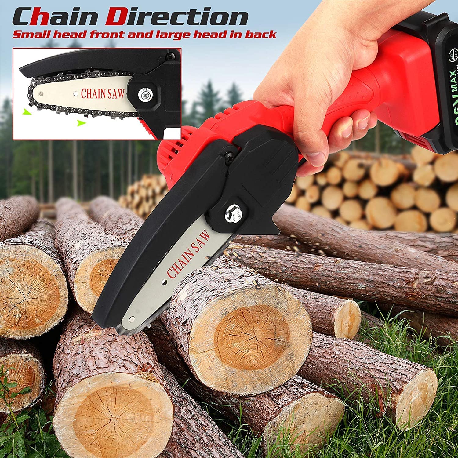 BEST Mini Chainsaw, 4Inch Cordless Chainsaw, Gardtech Battery Powered