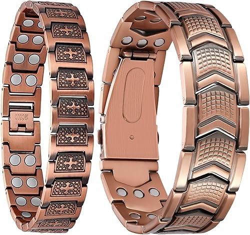 Jecanori Pulseras magnéticas de cobre para hombres, pulsera magnética ultra fuerte, regalos de joyería con herramienta de tamaño disponible en Yaxa Costa Rica