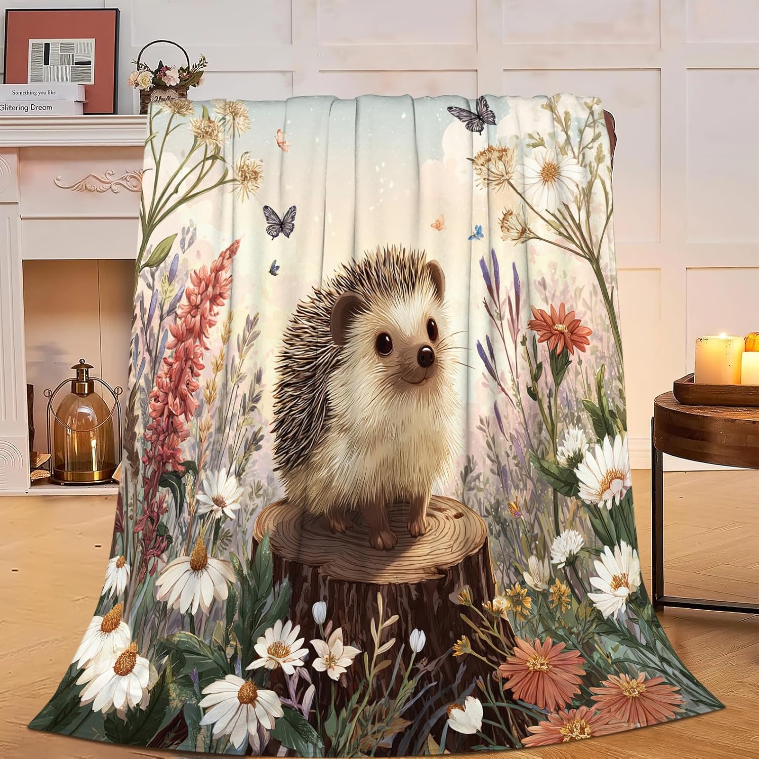 Hedgehog Blanket Cute Hedgehog Throw Blanket Soft Cozy Fleece Fuzzy Stuff Plush Flannel Gifts for Girls Women Boys Kids Adults 40''x50''